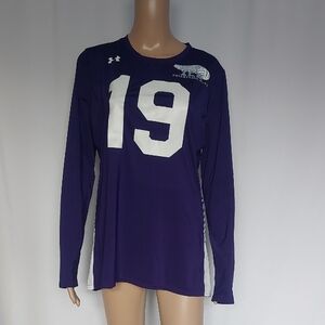 Womems Purple Long Sleeve Sports Jersey Size L
